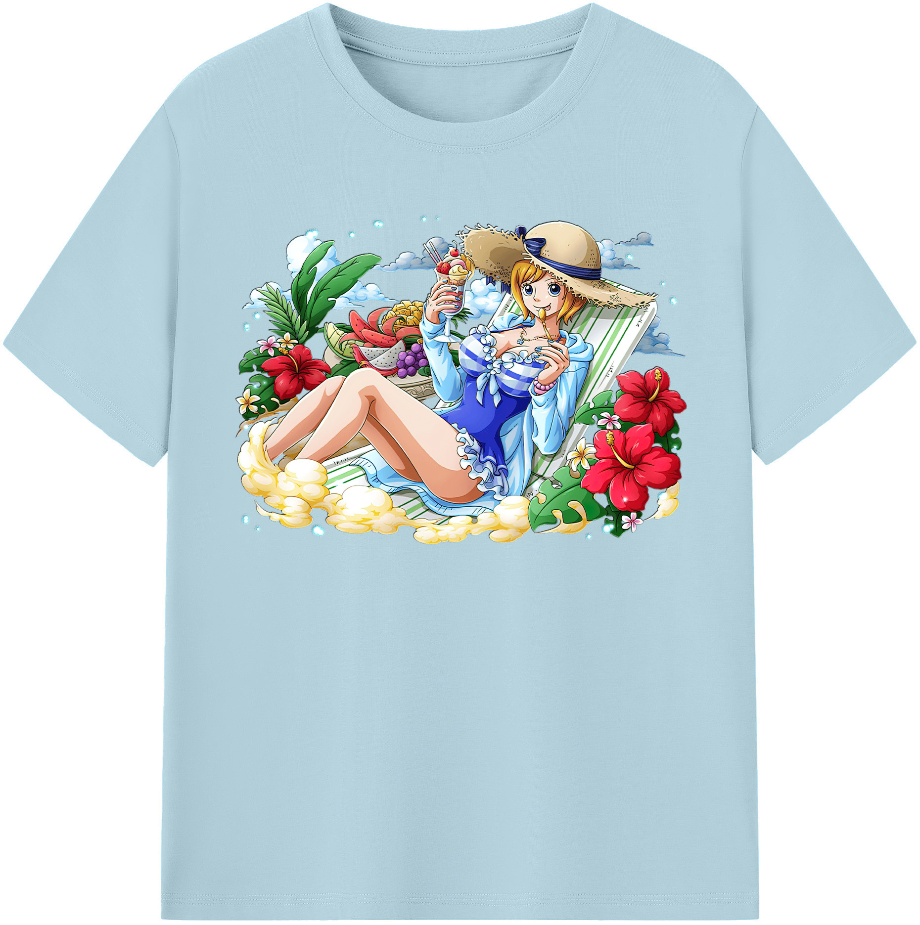 ワンピース ナミ ONE PIECE Nami 綿100％半袖Tシャツ（フロントプリント）